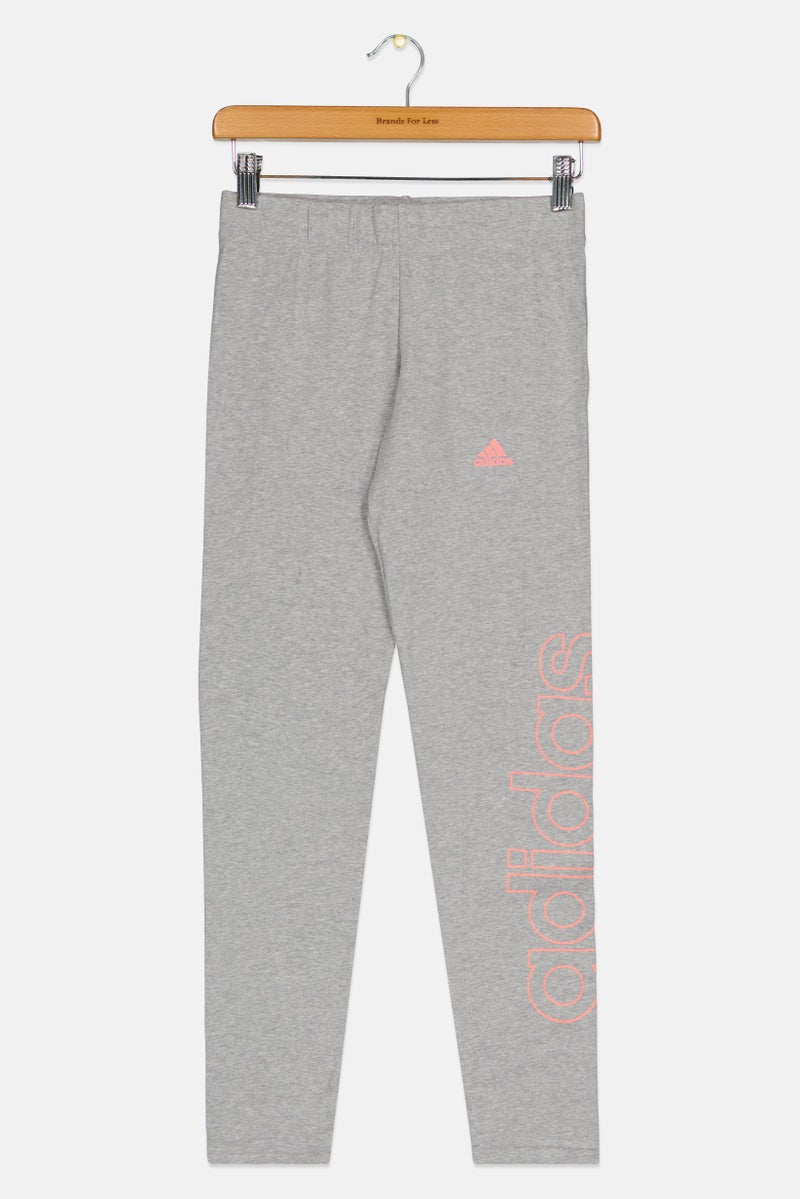 Adidas Kids Girl Brand Logo Outdoor Sweatpants, Grey - Image 1