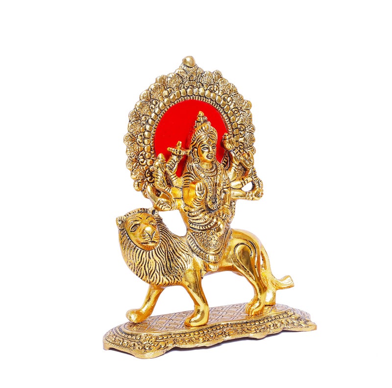 KridayKraft Durga Maa Murti,Shero vali ma Metal Statue for Navratri Pooja,Temple Pooja,Decor Your Home & Office,Religious Idol Gift Article,Showpiece Figurines... - Image 4