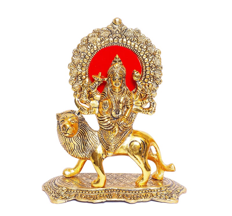 KridayKraft Durga Maa Murti,Shero vali ma Metal Statue for Navratri Pooja,Temple Pooja,Decor Your Home & Office,Religious Idol Gift Article,Showpiece Figurines... - Image 5