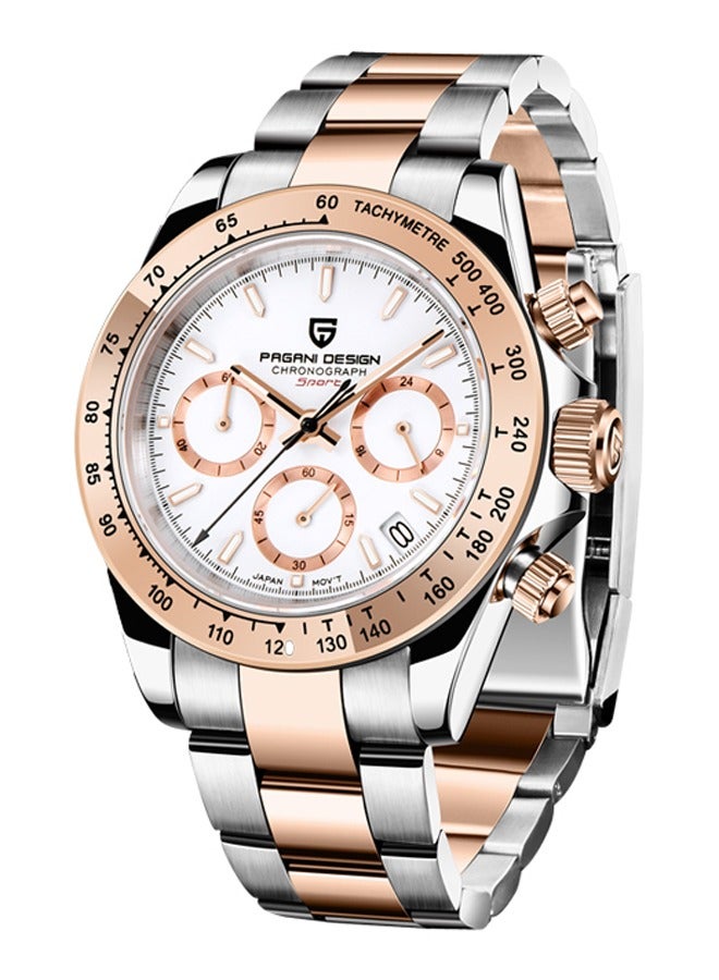 PAGANI DESIGN Men's Quartz Watch Chronograph Sports Watch With Vk63 Movement Sapphire Glass Waterproof Stainless Steel Strap - Image 1