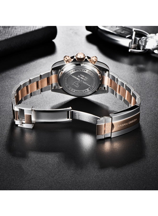 PAGANI DESIGN Men's Quartz Watch Chronograph Sports Watch With Vk63 Movement Sapphire Glass Waterproof Stainless Steel Strap - Image 5