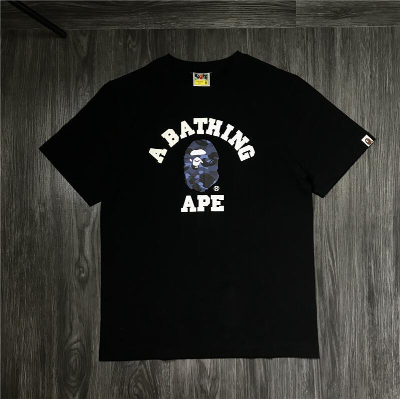 Japanese Trendy Brand Bape Classic Camouflage Ape Head Letter Printed Loose Short-Sleeved T-Shirt For Men And Women Couple - Image 1