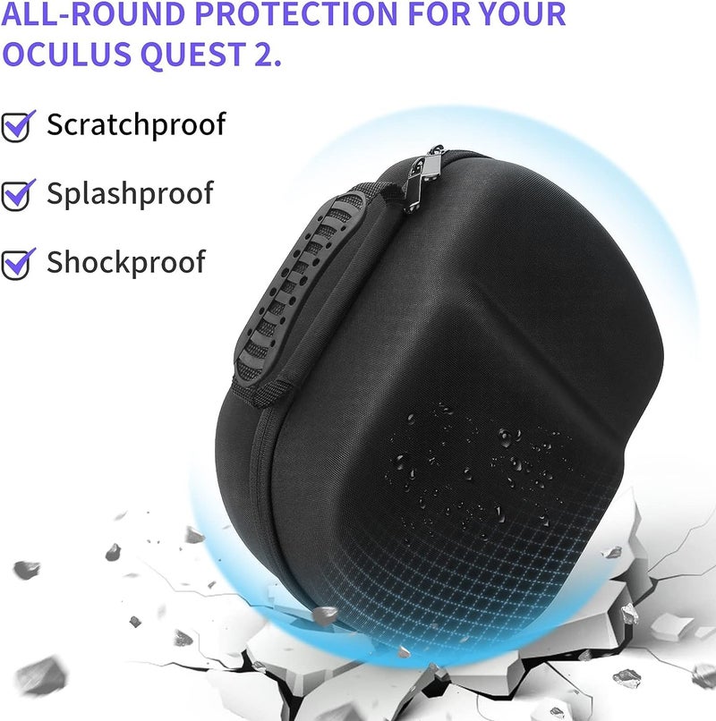 New World Storage Bag Case for Oculus Meta Quest 3S, Meta Quest 3,Oculus Quest 2,Hard Carrying Case Compatible with Quest 3/3S/2 Basic VR Gaming Headset and Touch Controllers Accessories - Image 2