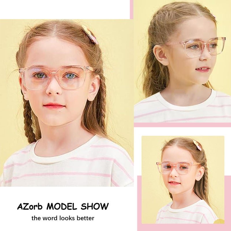 AZorb نظارات AZorb 2Pack لحجب الضوء الأزرق للأطفال TR90 غير قابلة للكسر لنظارات شاشة الكمبيوتر للأولاد والبنات - 2 حزمة (أسود + أخضر) - Image 2