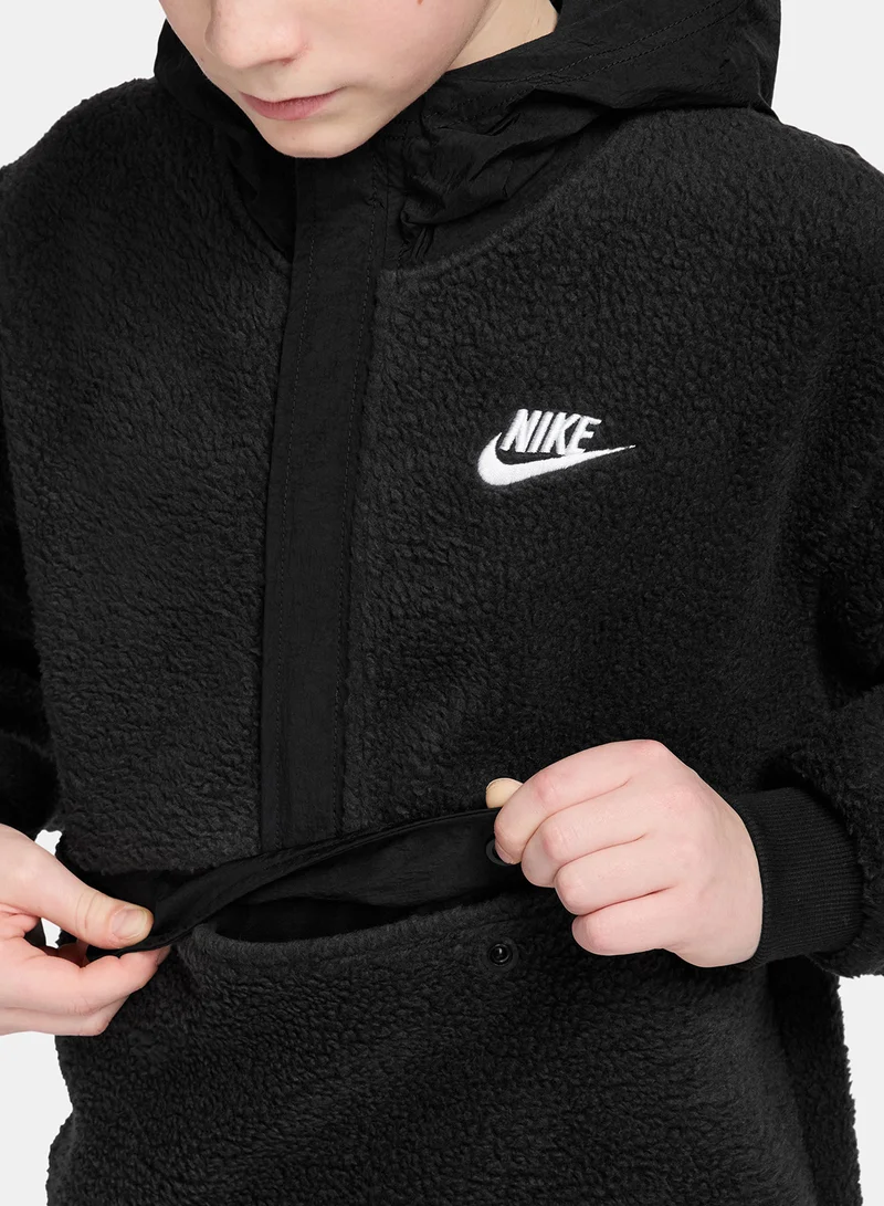 Nike Kids Club Fleece Loose Quarter-Zip Hoodie