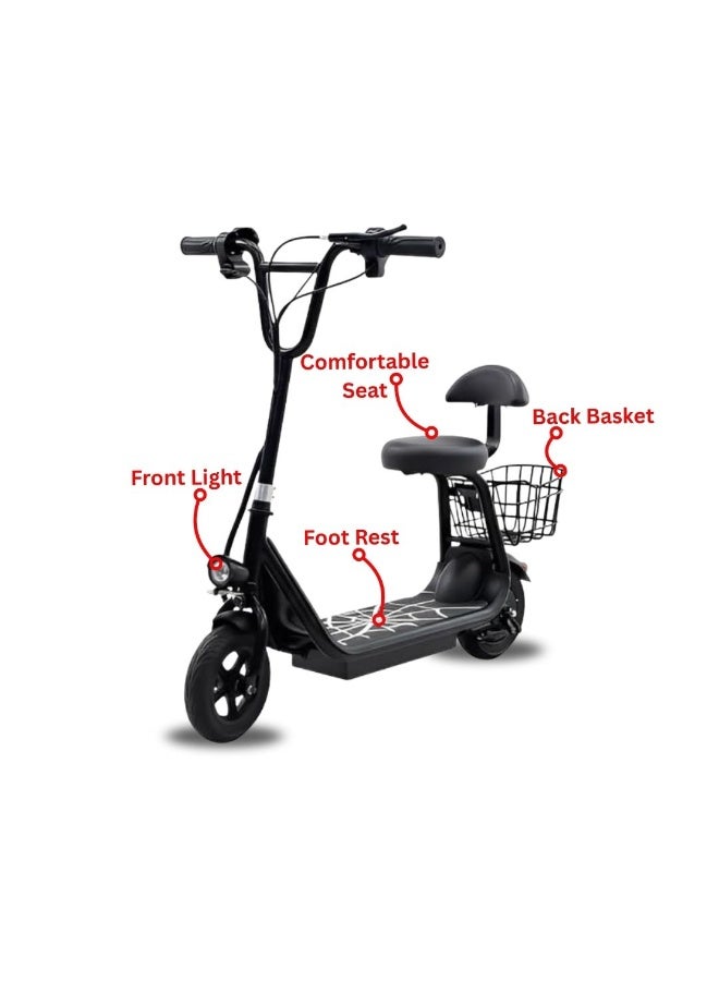 Safety-First Kids Electric Scooter - 250W Seated Matte Black Edition - Image 4