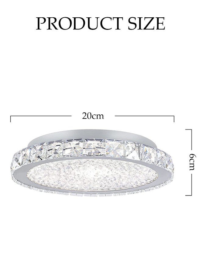 DUNISO Crystal Ceiling Lamp, Corridor Lamp, Entrance Lamp, White Light, Balcony Cloakroom Aisle Lamp, Round Chandelier, Suitable For Corridor Entrance, Dining Room, Living Room, Study, Bedroom, Stairwell  - Image 2