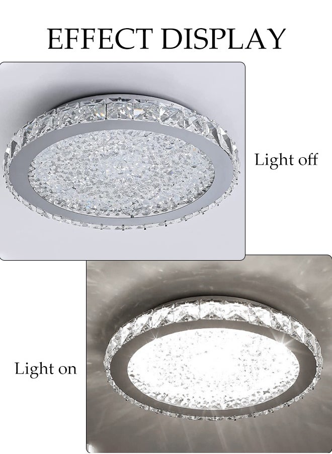 DUNISO Crystal Ceiling Lamp, Corridor Lamp, Entrance Lamp, White Light, Balcony Cloakroom Aisle Lamp, Round Chandelier, Suitable For Corridor Entrance, Dining Room, Living Room, Study, Bedroom, Stairwell  - Image 4