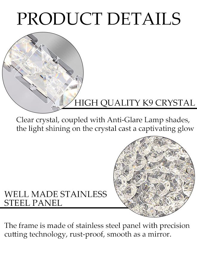 DUNISO Crystal Ceiling Lamp, Corridor Lamp, Entrance Lamp, White Light, Balcony Cloakroom Aisle Lamp, Round Chandelier, Suitable For Corridor Entrance, Dining Room, Living Room, Study, Bedroom, Stairwell  - Image 3