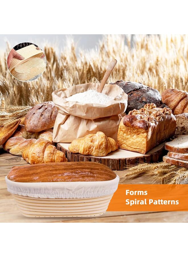 مجموعة أدوات تخمير العجين المخمر، ١١ قطعة، لخبز الخبز، سلة خبز دائرية ٩ بوصات، لوازم وأدوات خبز العجين المخمر، مثالية كهدية. - Image 5
