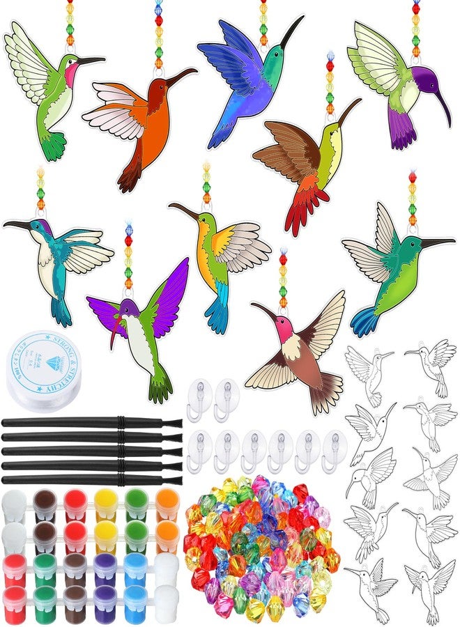 Yaomiao 30 Sets Summer Suncatchers Window Art Drawing Kits DIY Hummingbird Suncatcher Crafts Bulk Paint Your Own Window Hanging Ornaments for Home Birthday Party Favors Decor Gifts - Image 1