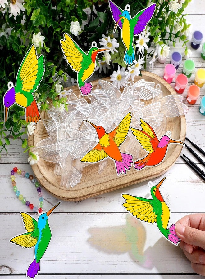 Yaomiao 30 Sets Summer Suncatchers Window Art Drawing Kits DIY Hummingbird Suncatcher Crafts Bulk Paint Your Own Window Hanging Ornaments for Home Birthday Party Favors Decor Gifts - Image 2