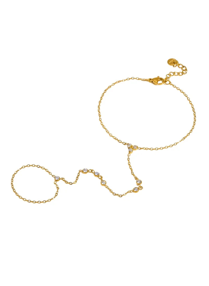 Sosha Elegance Cascading Bezel Crystal Hand Chain