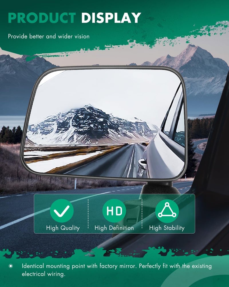SCITOO Side View Mirror a Pair of Mirrors Door Mirror fit for 1987-1989 for Toyota 4Runner 1987-1995 for Toyota Pickup Black Manual Folding Manual Adjustment TO1321109 RM72004-111 - Image 5
