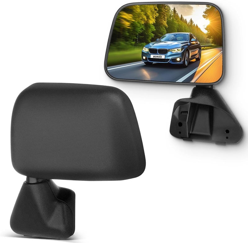 SCITOO Side View Mirror a Pair of Mirrors Door Mirror fit for 1987-1989 for Toyota 4Runner 1987-1995 for Toyota Pickup Black Manual Folding Manual Adjustment TO1321109 RM72004-111 - Image 1
