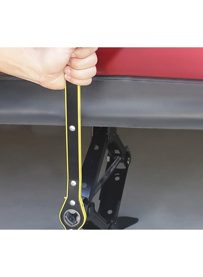 Labor-Saving Tire Ratchet Wrench – Carbon Steel Auto Jack & Cross Tool, Black & Yellow, Easy Tire Removal for Cars, Trucks & SUVs - Image 2