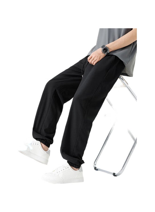 Warrior Men'S Summer Ice-Cooling Slim-Fit High-Waisted Loose Pants For College Students Trendy Handsome Thin Sports Trousers - Image 1