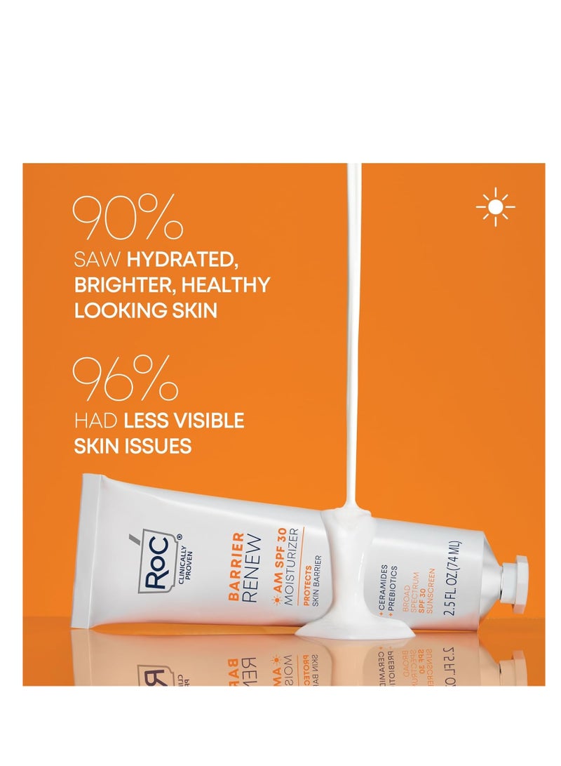 RoC RoC Barrier Renew Day Cream with SPF 30, Moisturizer with Ceramides & Prebiotics to protect Skin Barrier, 2.5 Ounces  - Image 4