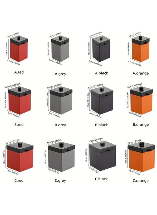 Red Windproof Stainless Steel Ashtray With Lid Compact Portable For Car Home Office - Image 4