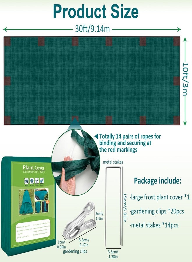 kockuu Plant Covers Freeze Protection, 10ft x 30ft Frost Plant Blankets for Outdoor Plants Winter Floating Garden Row Covers Non-Woven Fabric for Gardens Vegetables Frost Pests Protection, Dark Green - Image 5