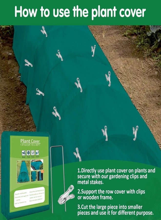 kockuu Plant Covers Freeze Protection, 10ft x 30ft Frost Plant Blankets for Outdoor Plants Winter Floating Garden Row Covers Non-Woven Fabric for Gardens Vegetables Frost Pests Protection, Dark Green - Image 4