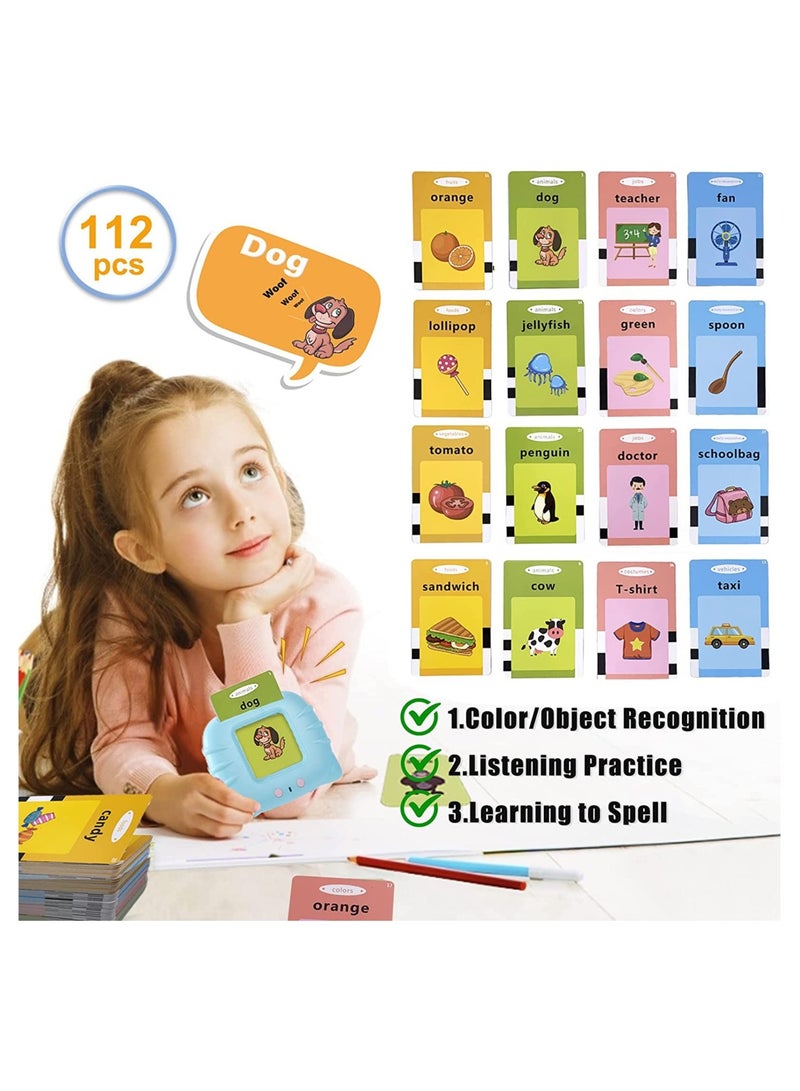 Educational Toys for 2 3 4 Years Old 112 Talking Baby Flash Cards, Learning Resource Electronic Interactive Toys for 2-4 Year Old Boys Girls Toddlers Kids - Image 2