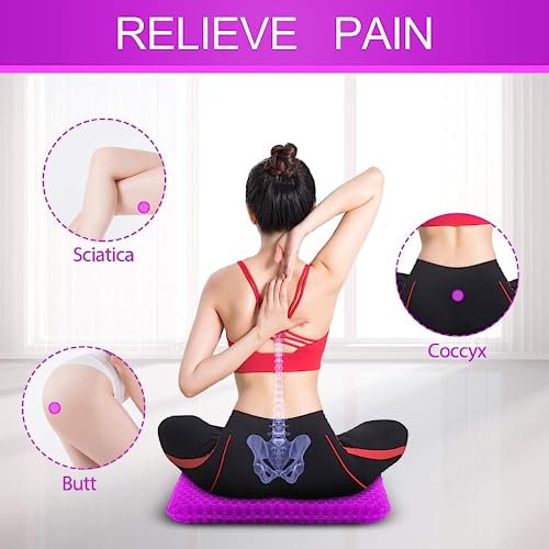 METRON Gel Seat Cushion for Long Sitting | Extra Large & Thick | Medium Soft & Breathable Cover| Perfect for Wheelchair Office Chair and Hip Pain Relief |Double Honeycomb Design| Pack of 1Pc - Image 2