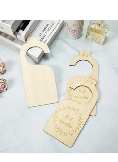 SYOSI Wood Baby Closet 7 Pieces Baby Closet Size Divider Wooden Baby Closet Organizers Hanging Closet Dividers from Newborn Infant to 24 Months Home Nursery Baby Clothes, Not Fall off Easily, DIY  - Image 2