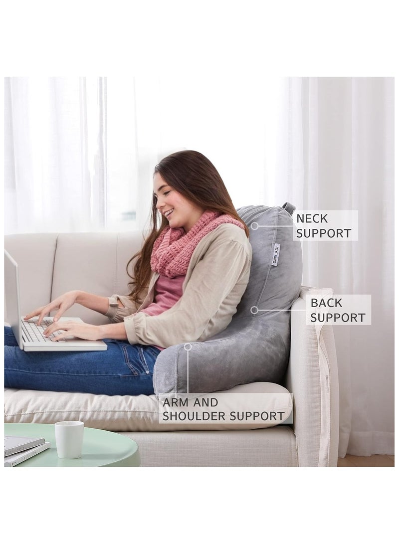 Joyching Backrest Reading Pillows for Sitting in Bed Adults - Plush Pillow with Shredded Memory Foam Arm Rests Supportive Neck Pillow for Reading or Watching TV - Image 5