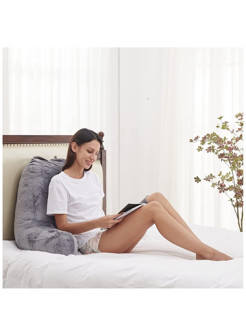 Joyching Backrest Reading Pillows for Sitting in Bed Adults - Plush Pillow with Shredded Memory Foam Arm Rests Supportive Neck Pillow for Reading or Watching TV - Image 2