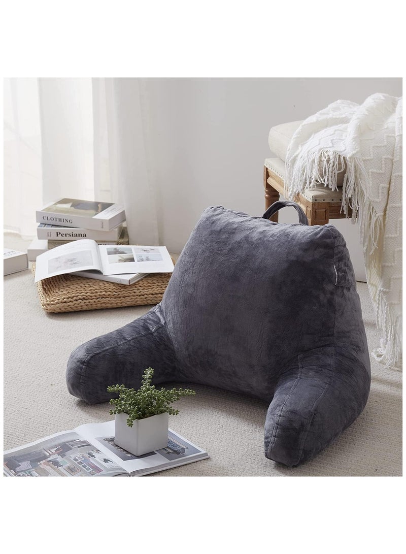 Joyching Backrest Reading Pillows for Sitting in Bed Adults - Plush Pillow with Shredded Memory Foam Arm Rests Supportive Neck Pillow for Reading or Watching TV - Image 4