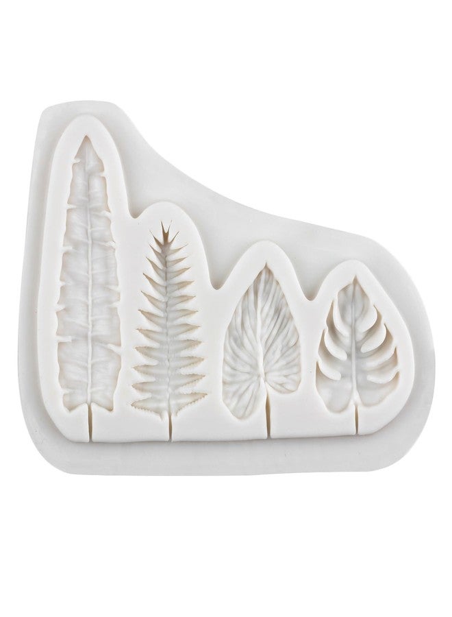 RFGHAC Fan Leaf Silicone Molds Tropical Leaves Mold Palm Leaf Mold Monstera Leaf Chocolate Fondant Molds For Cake Decoration Cupcake Topper Candy Polymer Clay Gum Paste Set Of 5 - Image 5