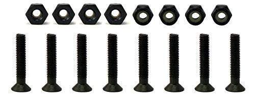 VJ Longboard Skateboard Riser Pads 6mm (1/4 ") Black w/Skateboard Screws Hardware BK 1.25 "(6mm Riser w 1.25inch Screws) - Image 3