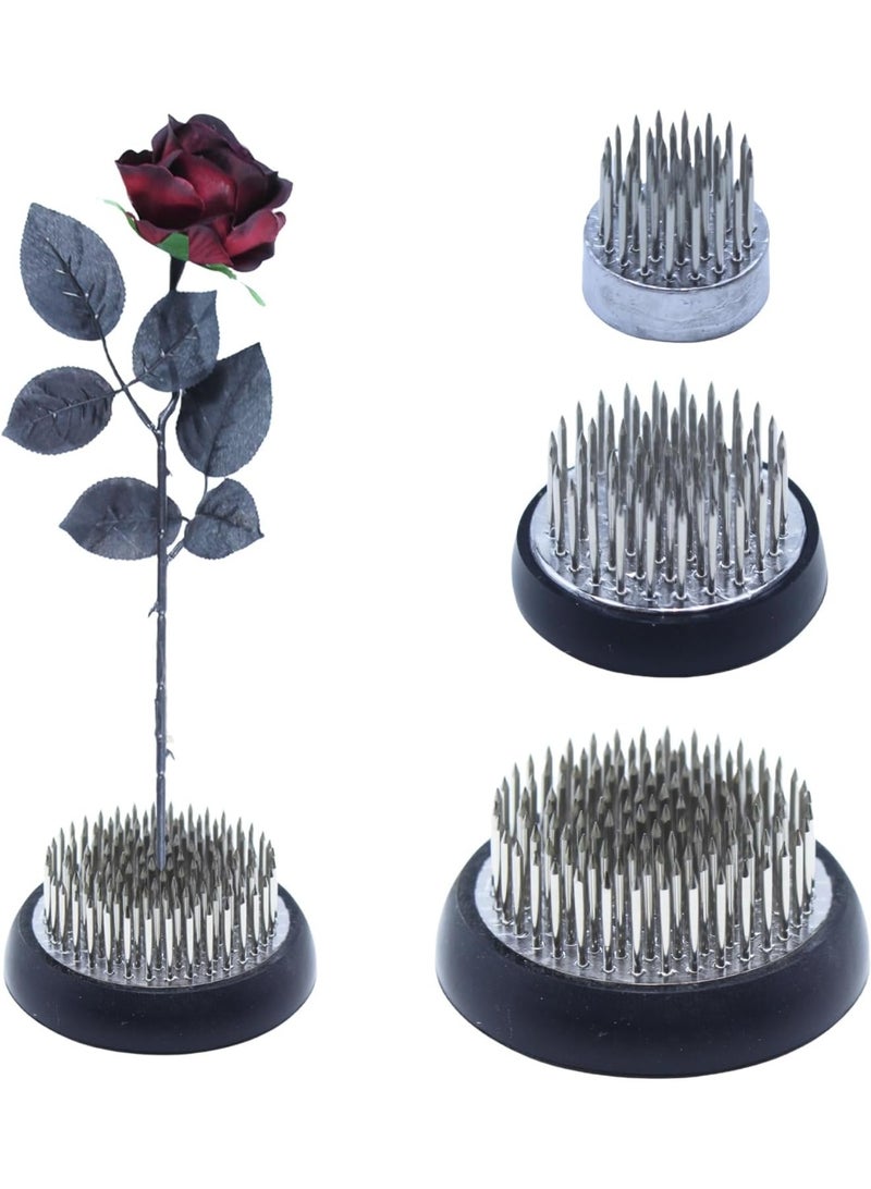 NANAO Stainless Floral Frogs Kenzan, Round Metal Flower Frog Vase Arranger Pin Holder for Ikebana, DIY Flower Craft Arrangements, Set of 3 (Silver) - Image 1