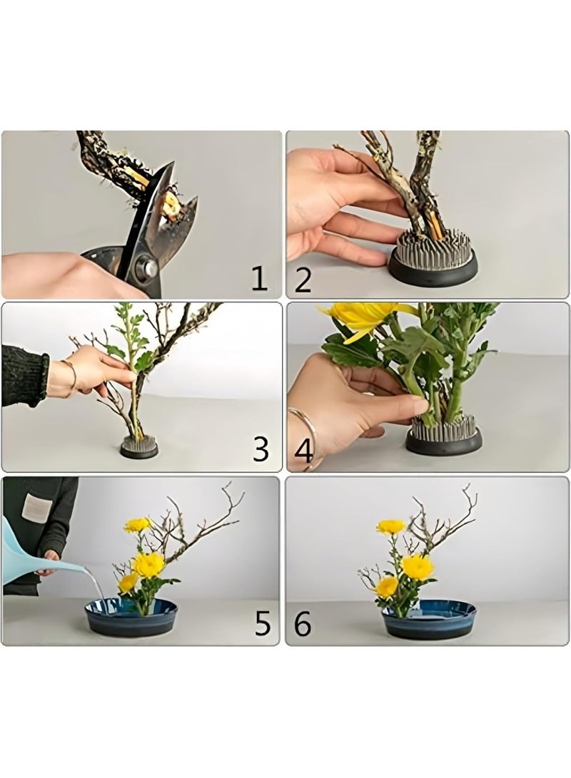 NANAO Stainless Floral Frogs Kenzan, Round Metal Flower Frog Vase Arranger Pin Holder for Ikebana, DIY Flower Craft Arrangements, Set of 3 (Silver) - Image 5