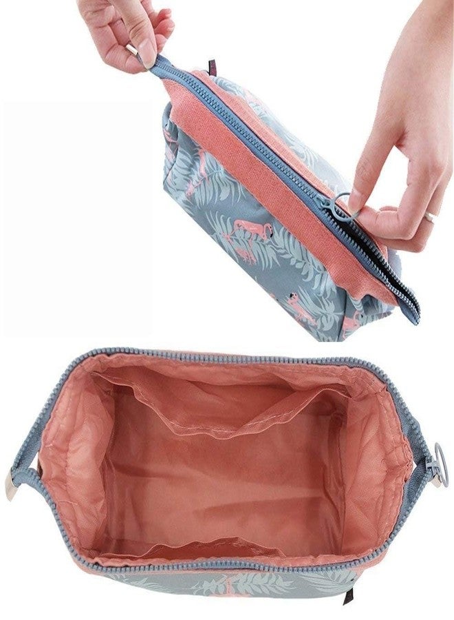 AASHRIT Naylon Cosmetic Toiletry Makeup Pouch with Portable Travel Multipurpose Water-Resistant Zipper Makeup Brush Bags - Flamingo ASPF-39 - Image 5
