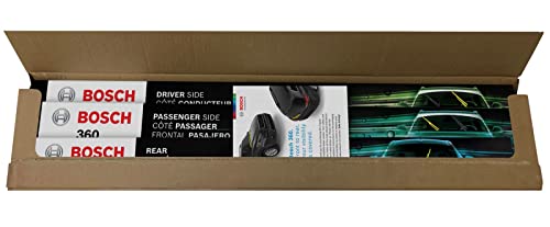 BOSCH 360 Complete Vehicle Wiper Blade Replacement - Includes Front Beam Blades (Pair) + Rear Wiper Blade (1) - 26"/22"/11" (B36007) - Image 2