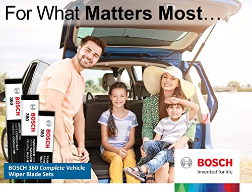 BOSCH 360 Complete Vehicle Wiper Blade Replacement - Includes Front Beam Blades (Pair) + Rear Wiper Blade (1) - 26"/22"/11" (B36007) - Image 4