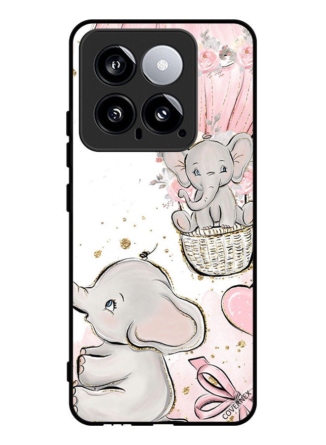 Covernex Protective Case Cover For Xiaomi 14 Baby Elephants Art - Image 1