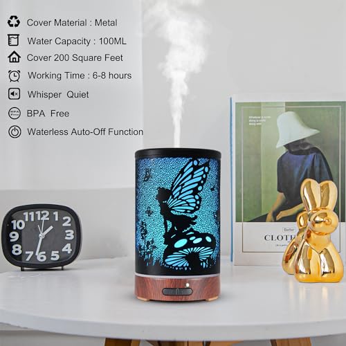kobodon Essential Oil Diffuser, Ultrasonic Diffuser for Essential Oil, Cool Mist Humidifier Aromatherapy Diffuser with 7 Color Lighting Changing Modes, Waterless Auto Shut-Off for Home（Flower Fairy） - Image 4