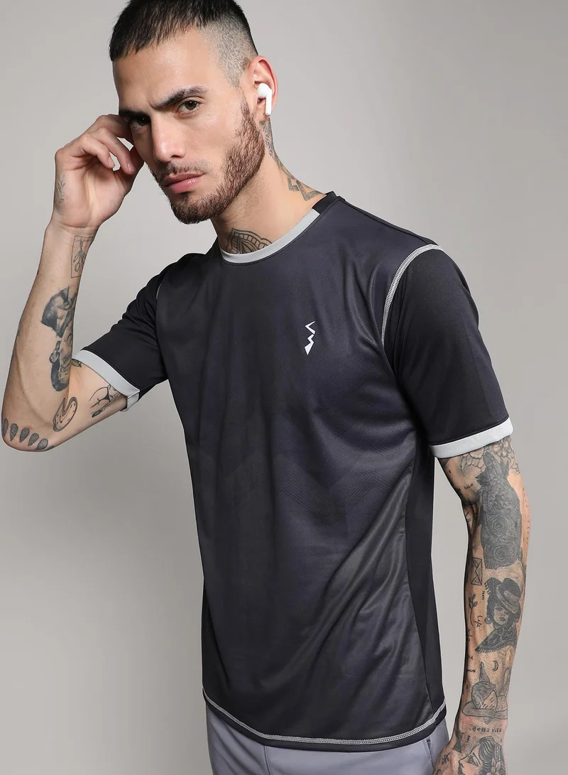 كامبوس سوترا تي شيرت رياضي رياضي هندسي للرجال