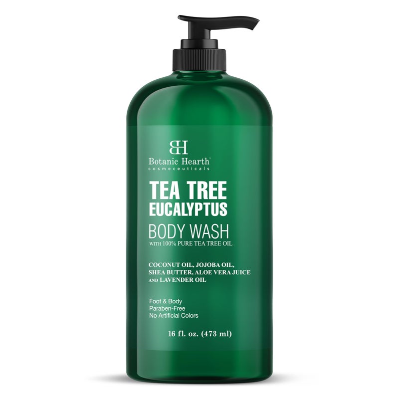 Botanic Hearth Eucalyptus & Tea Tree Body Wash â€“ Refreshing & Invigorating Shower Gel for Men & Women, Helps Soothe Skin, Sulfate & Paraben Free â€“ 16 fl oz - Image 1
