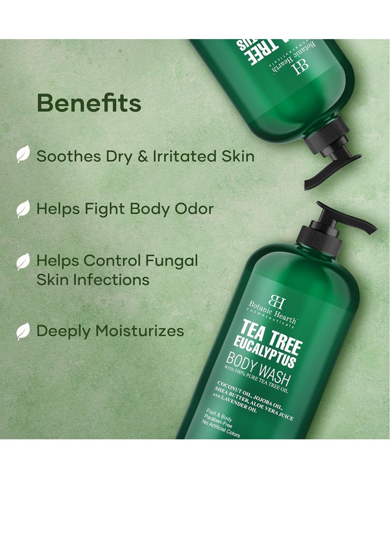 Botanic Hearth Botanic Hearth Eucalyptus & Tea Tree Body Wash - 16 fl oz - Helps Soothe Skin, Refreshing and Invigorating, Cleansing Shower Gel for Men and Women - Sulfate Free, Paraben Free  - Image 2