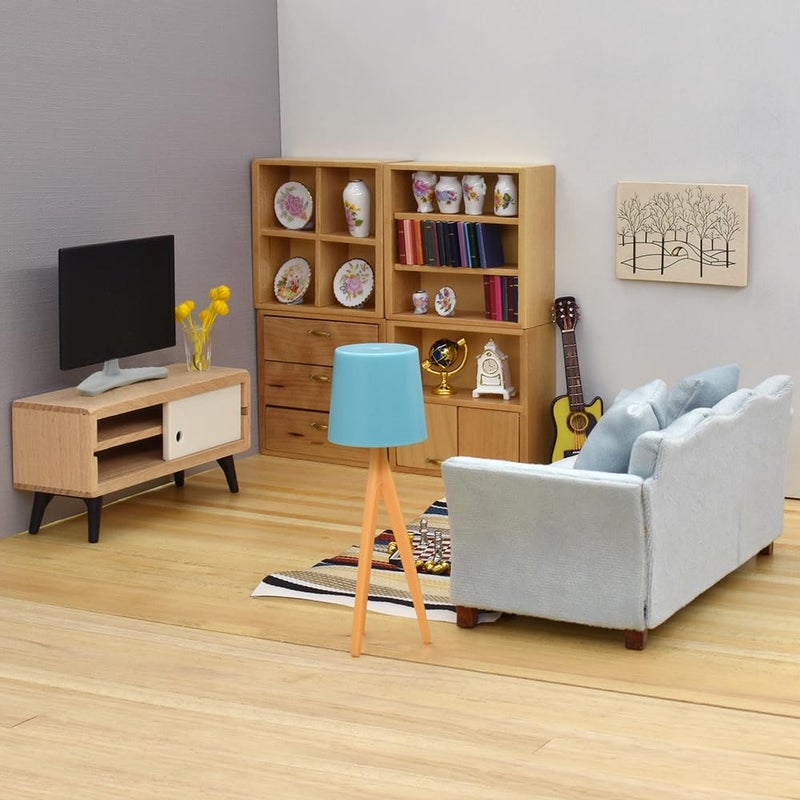 iLAND Dollhouse Couch with Dollhouse Living Room Furniture Set Doll House Furniture and Accessories Set Classic 12pcs - Image 4