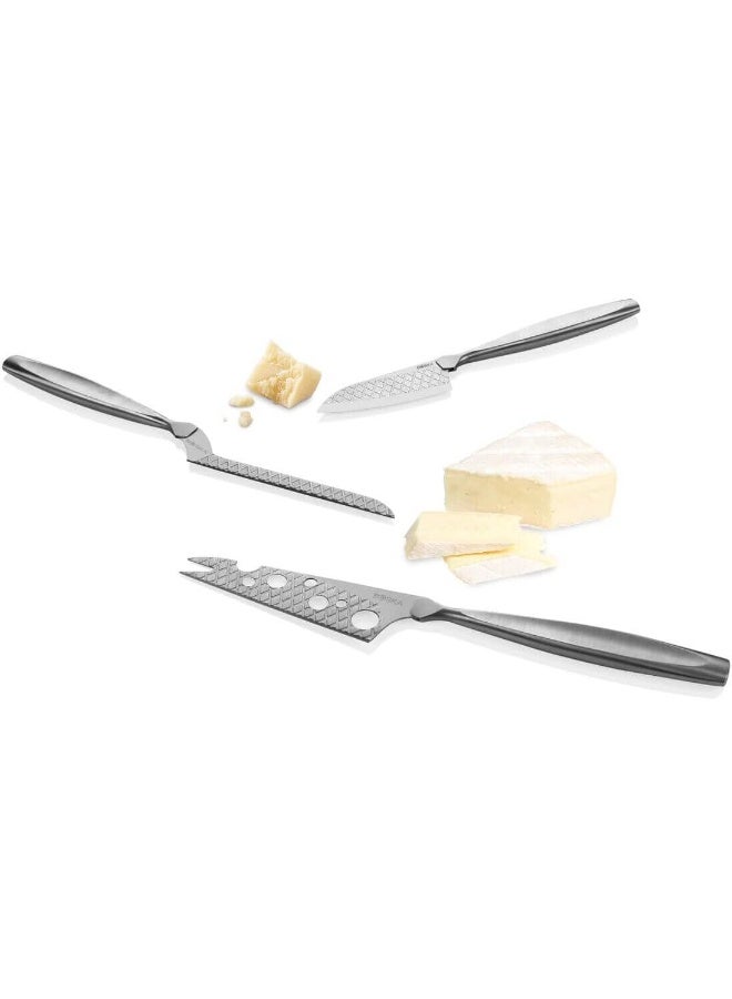 BOSKA Stainless Steel Cheese 3 Knife Set  Great for Cheese  MultiPurpose Cheese Slicer  Handheld Slicer  Silver NonStick  Dishwasher Safe  For Kitchen Cooking  - Image 1