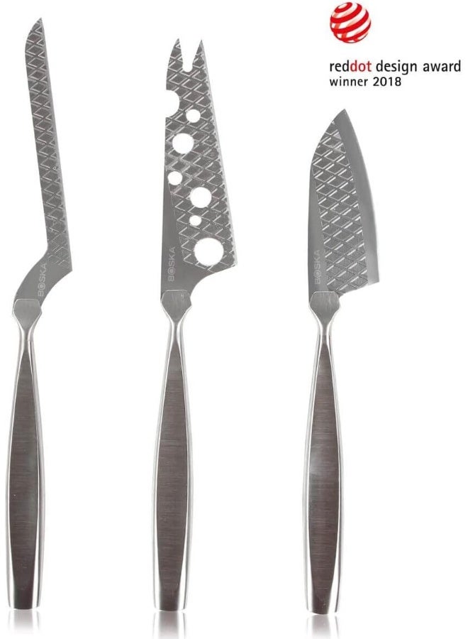 BOSKA Stainless Steel Cheese 3 Knife Set  Great for Cheese  MultiPurpose Cheese Slicer  Handheld Slicer  Silver NonStick  Dishwasher Safe  For Kitchen Cooking  - Image 3