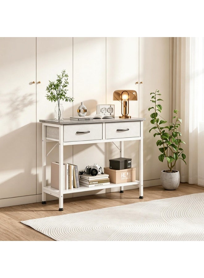 NEWLAN Console Tables for Living Room, Entryway Table with 2 drawers, Easy to Clean, Long Behind Couch Table for Hallway Bedroom. 75*85*35cm - Image 1
