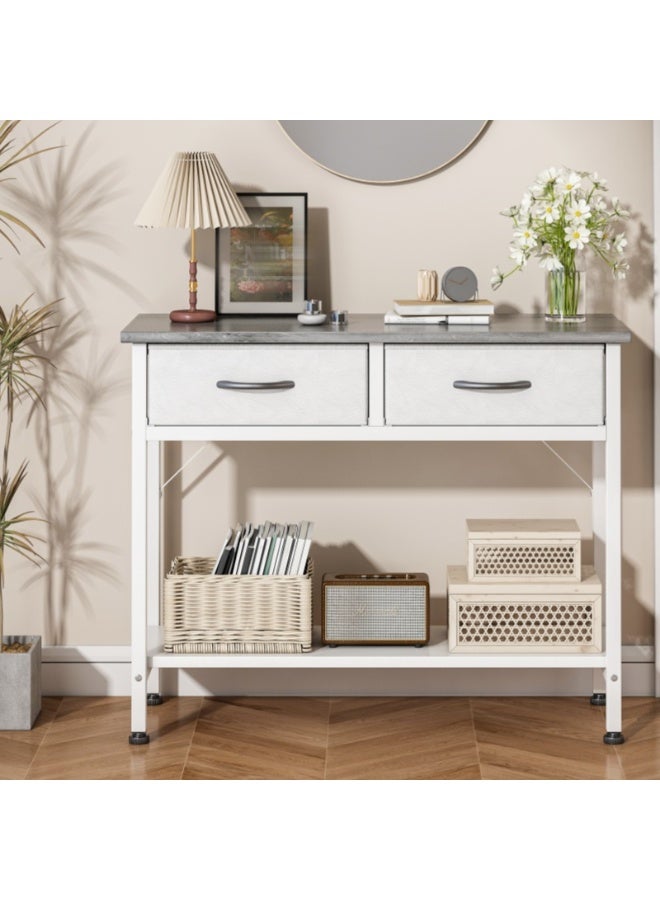 NEWLAN Console Tables for Living Room, Entryway Table with 2 drawers, Easy to Clean, Long Behind Couch Table for Hallway Bedroom. 75*85*35cm - Image 2