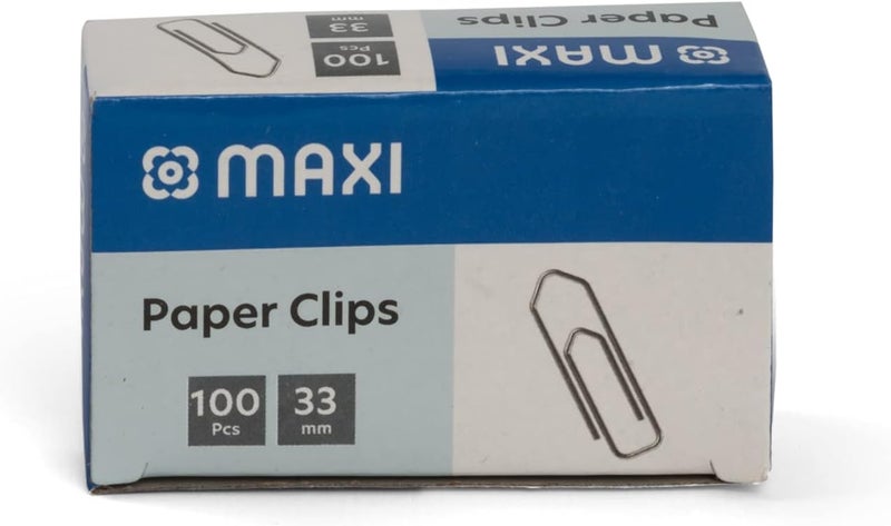 Maxi 33Mm Boat Shape Paper Clip Box Of 100Pc Silver - Image 2