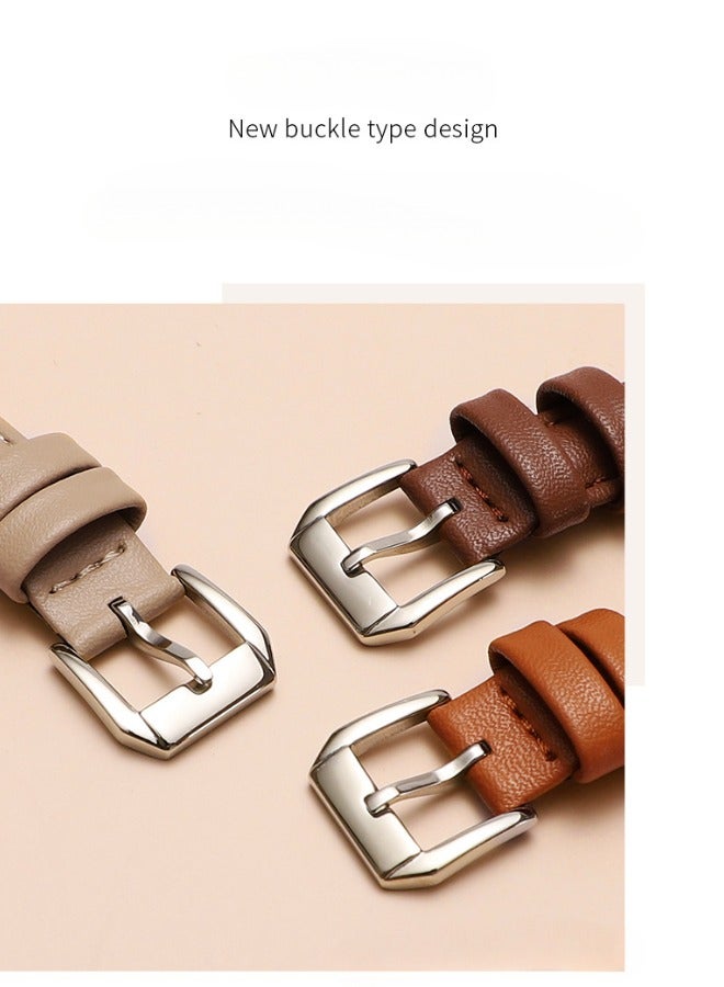 Slim Leather Bands Compatible with Apple Watch Band 38mm 40mm 41mm 42mm（S10/S11）, Top Grain Leather Watch Thin Wristband for iWatch Ultra SE Series 10/9/8/7/6/5/4/3/2/1 - Image 3